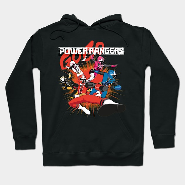 Red Power Ranger Roars Into Action Hoodie by RonaldEpperlyPrice